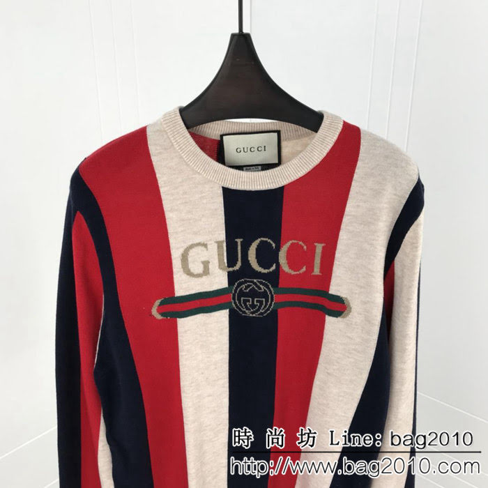 GUCCI古奇 18ss秋冬新款羊毛衫 撞色復古設計風格 定制羊毛混紡面料 面料柔軟舒適 高版本情侶款 ydi2331